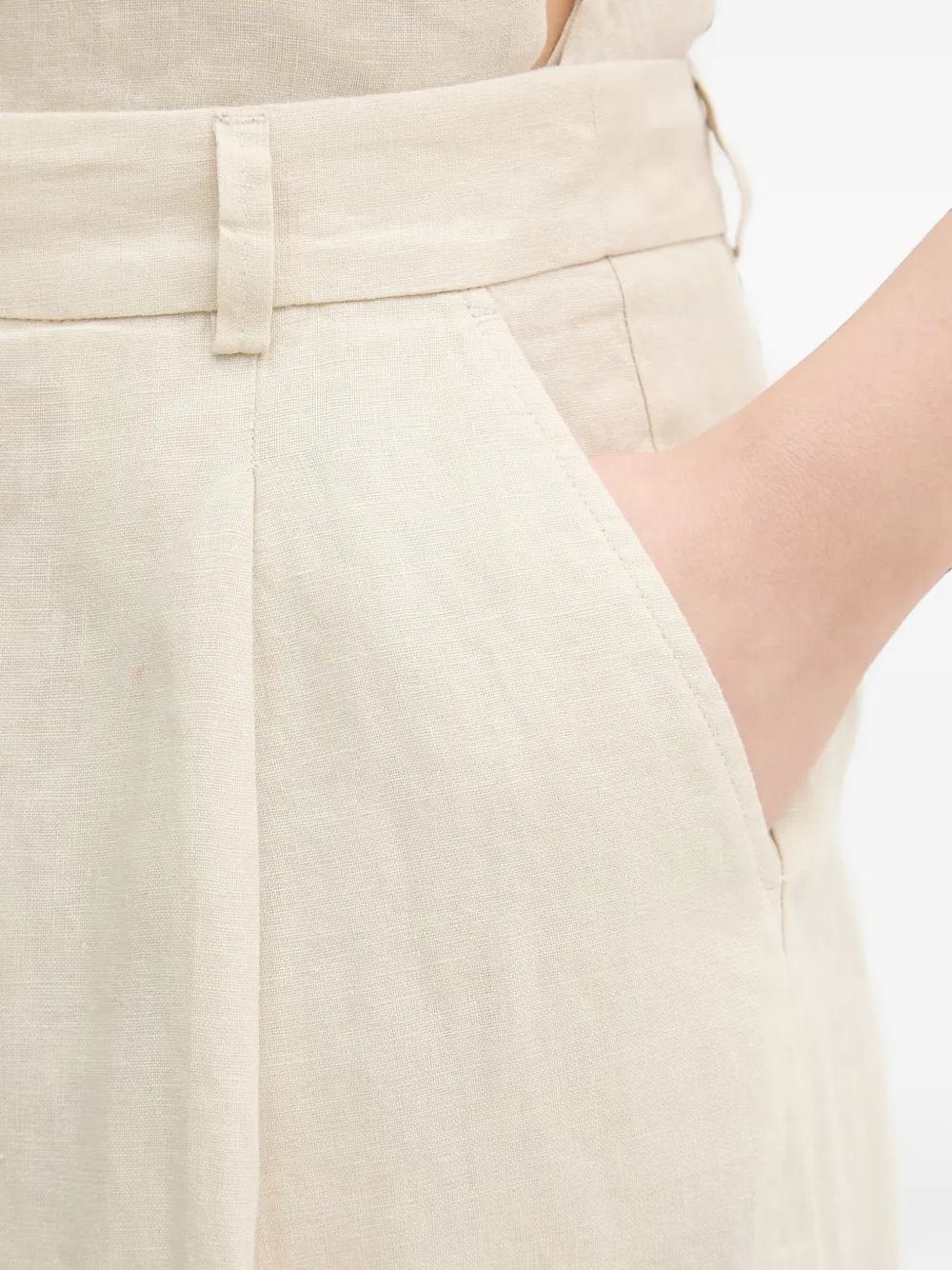 Benetton Geplooide shorts Beige