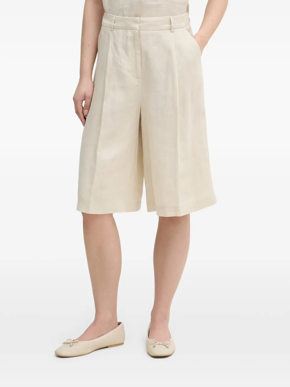 Benetton pleated wide-leg shorts - Tons neutres Benetton pleated wide-leg shorts - Tons neutres