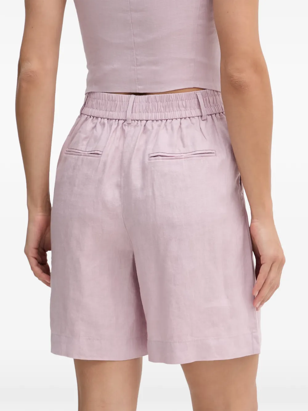 Benetton Geplooide shorts met elastische taille Roze