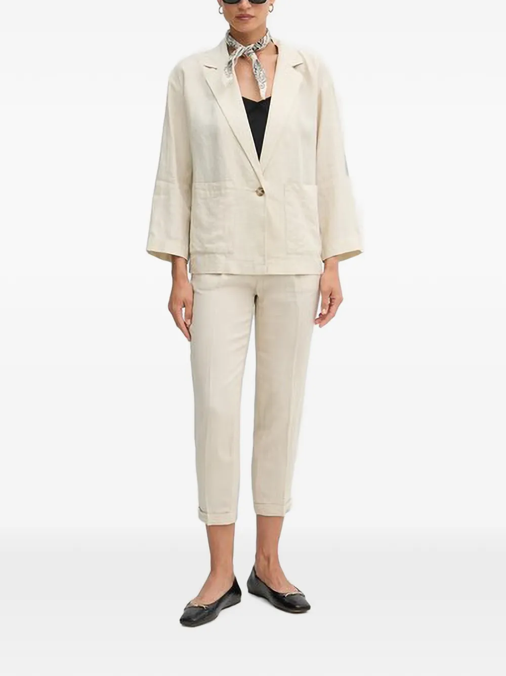 SINGLE-BUTTON PATCH-POCKET BLAZER