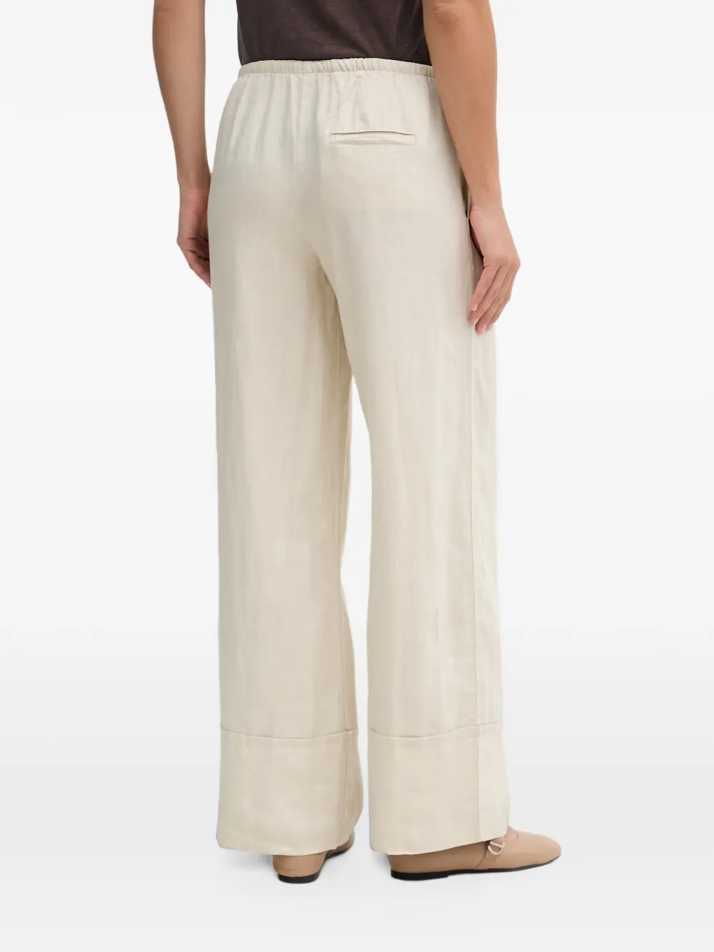 Benetton Linnen broek Beige