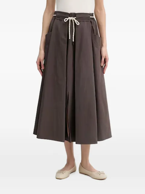 Benetton drawstring-waist midi skirt