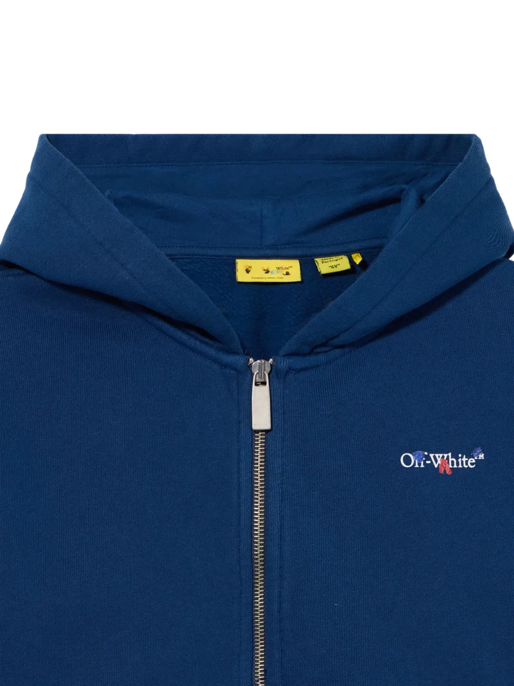 Off-White Kids Arrow Back To School zip-up hoodie Blauw