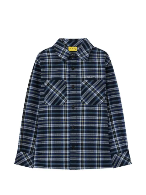 Off-White Kids Arrow Spray checked flannel shirt
