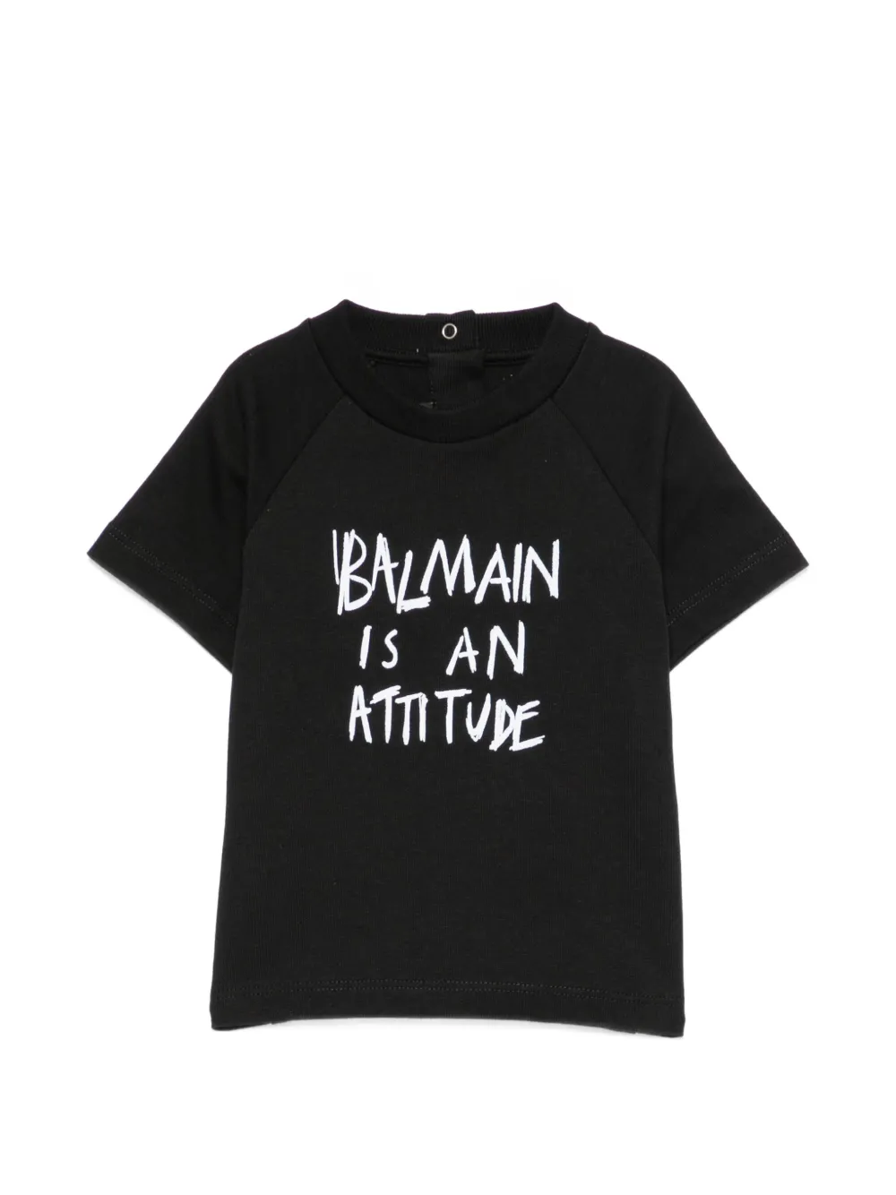 Balmain Kids slogan-print raglan-sleeve T-shirt - Nero