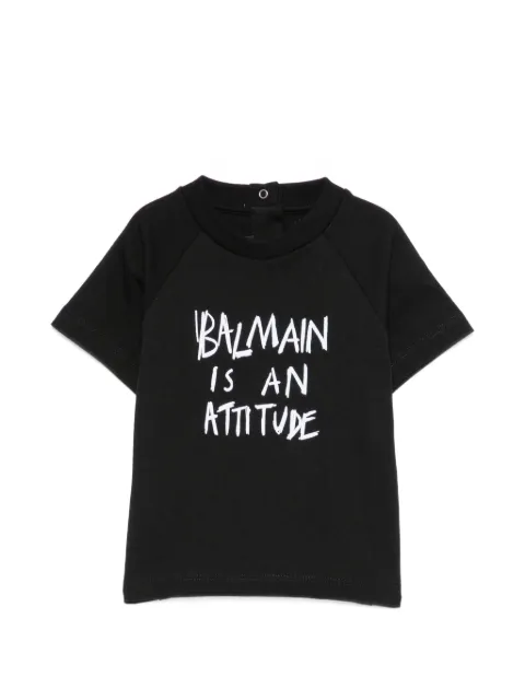 Balmain Kids playera con eslogan estampado