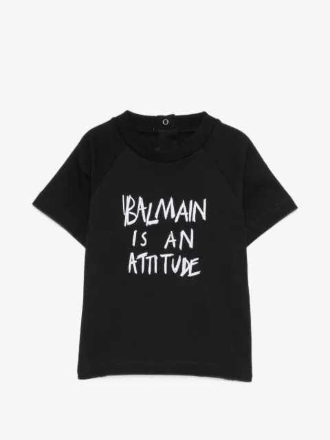 Balmain Kids playera con eslogan estampado