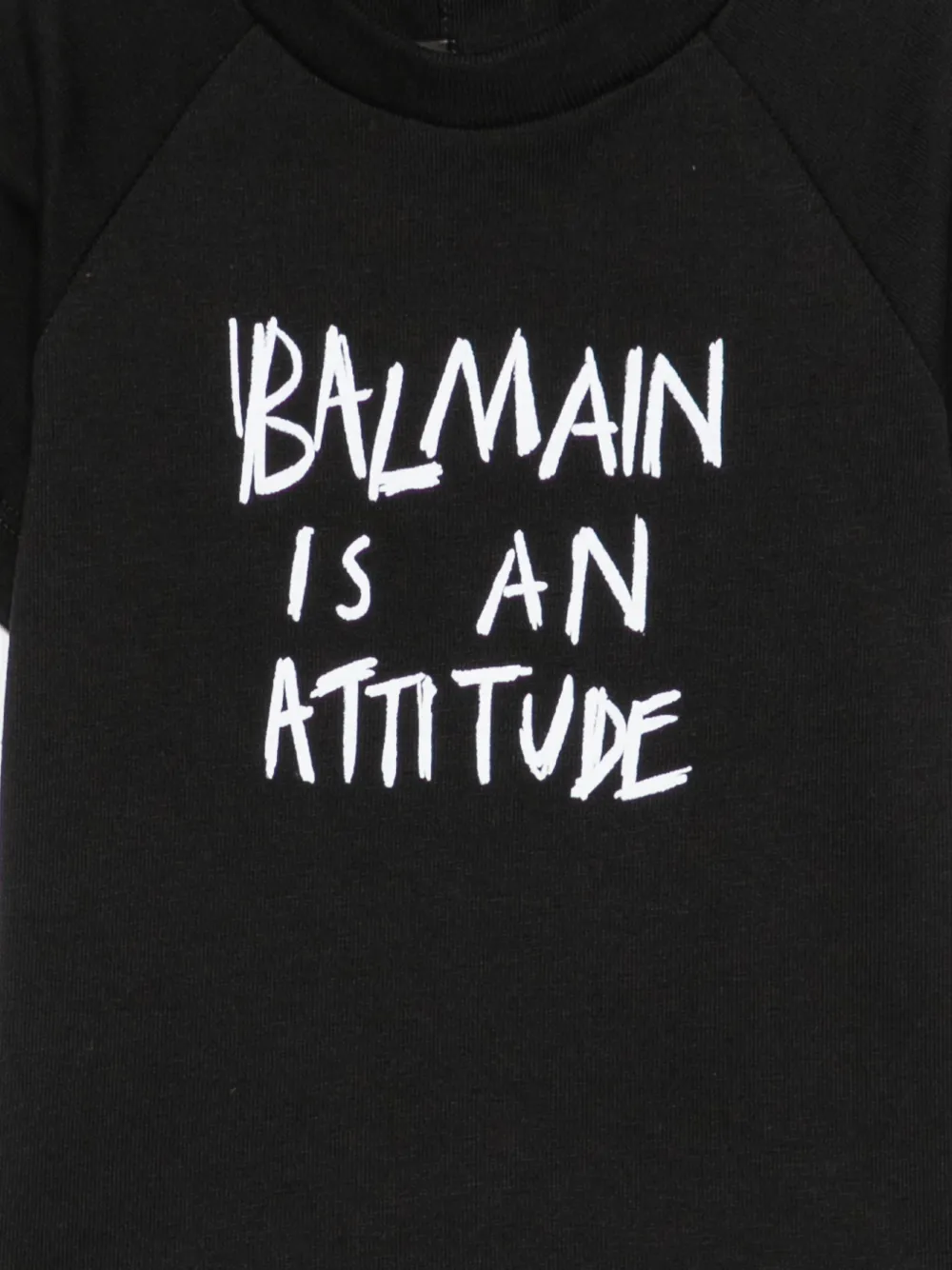 Balmain Kids T-shirt met raglan mouwen en tekst Zwart
