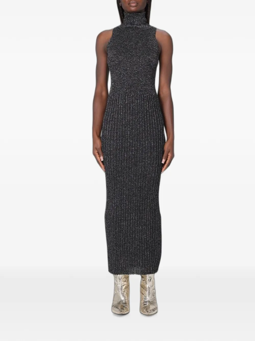 MOSCHINO JEANS ribbed-knit maxi dress - Grigio