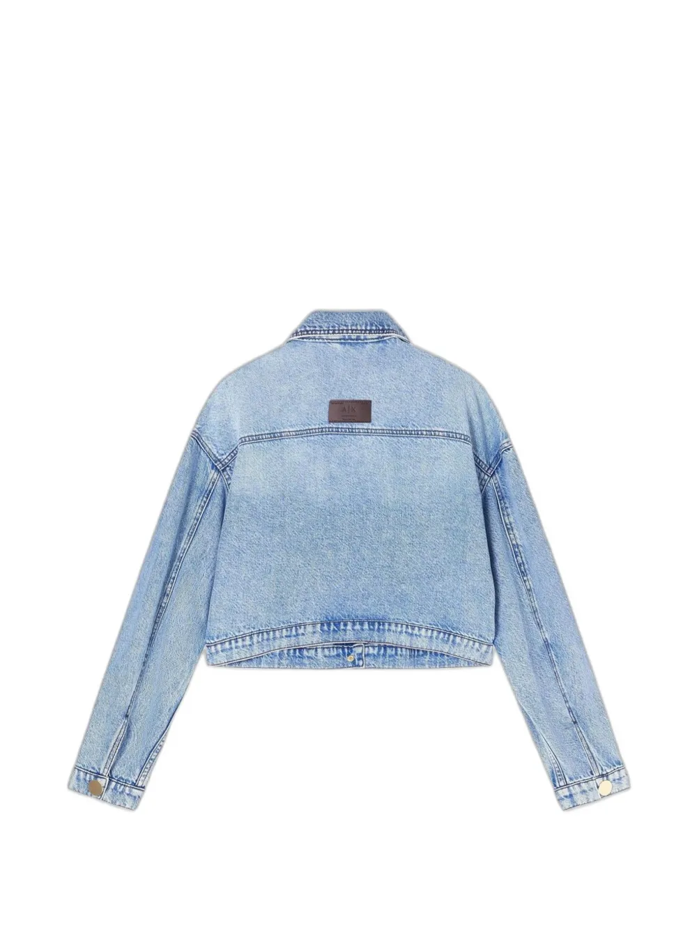 Armani Exchange Cropped denim jack Blauw