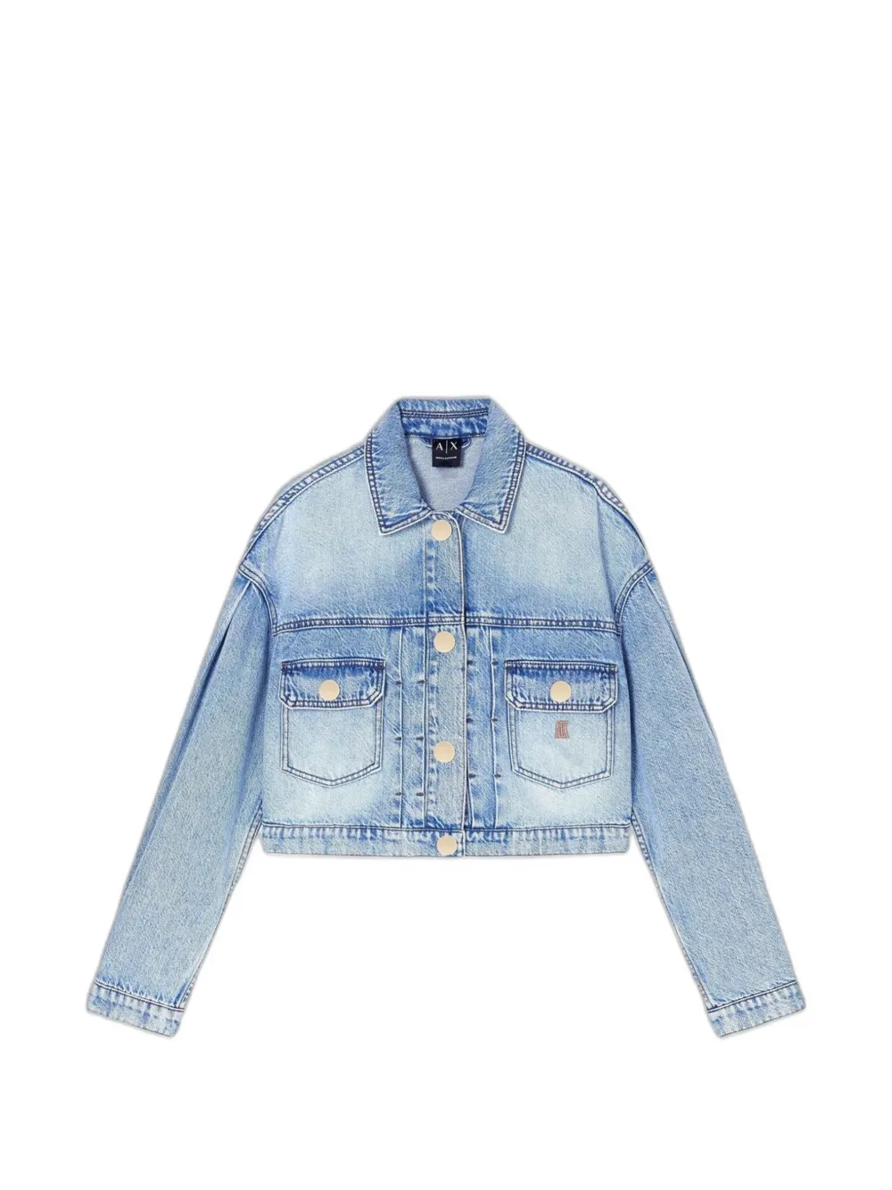 Armani Exchange Cropped-Jacke aus Denim - Blau