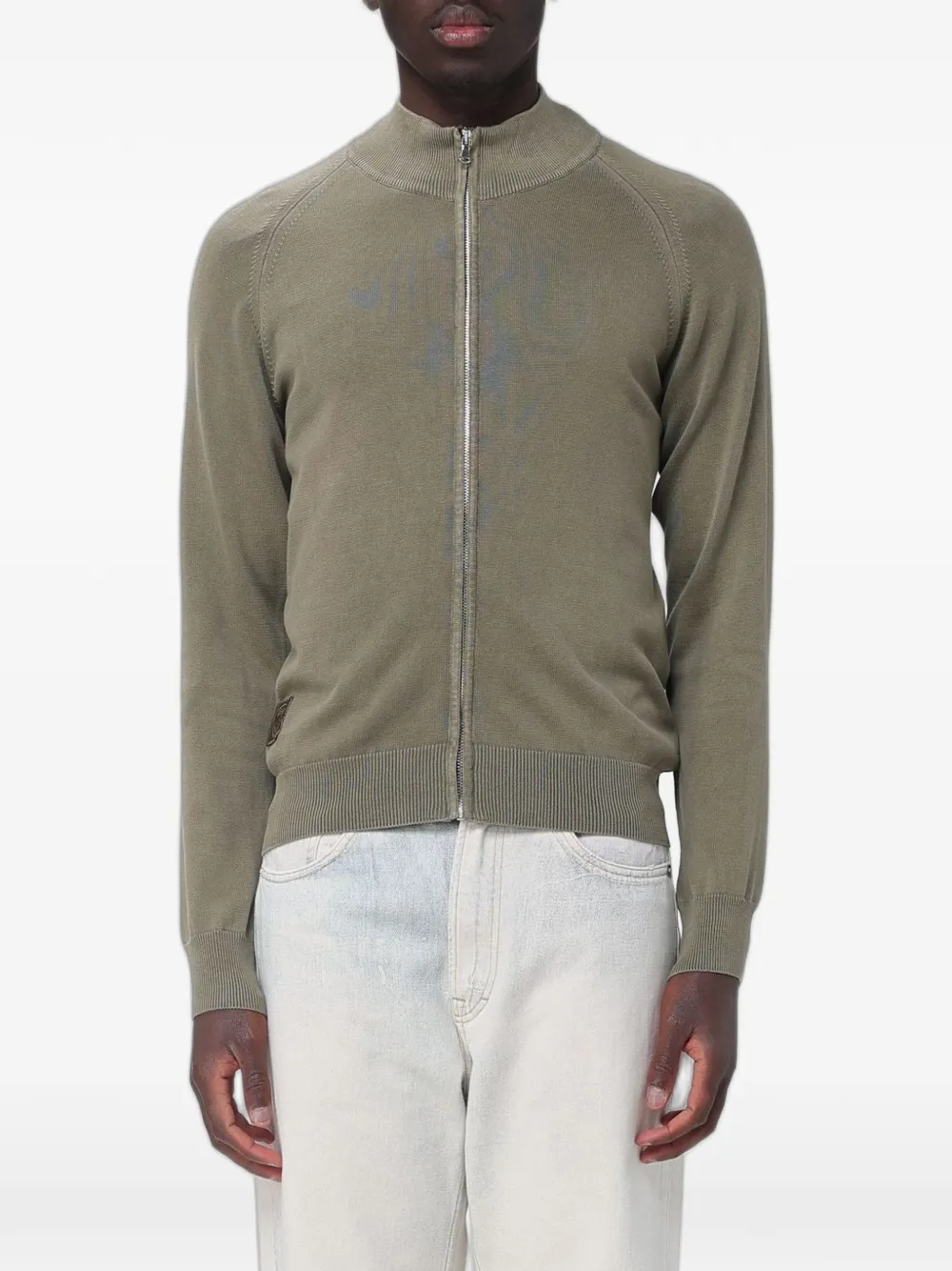 Blauer zip-up cotton cardigan - Green