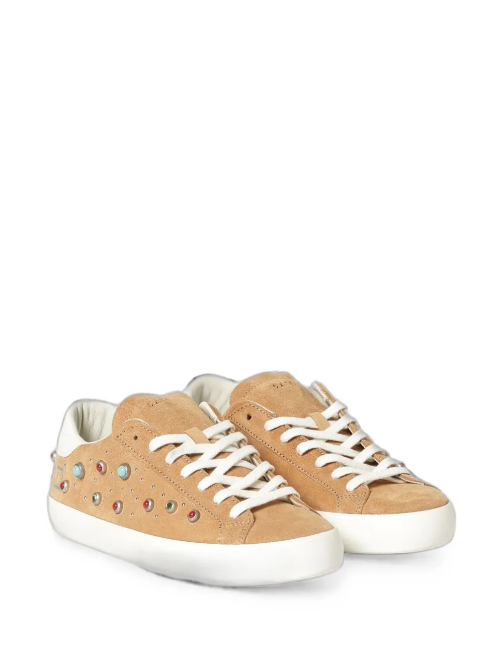 D.A.T.E. Hill stud-embellished suede sneakers Bruin