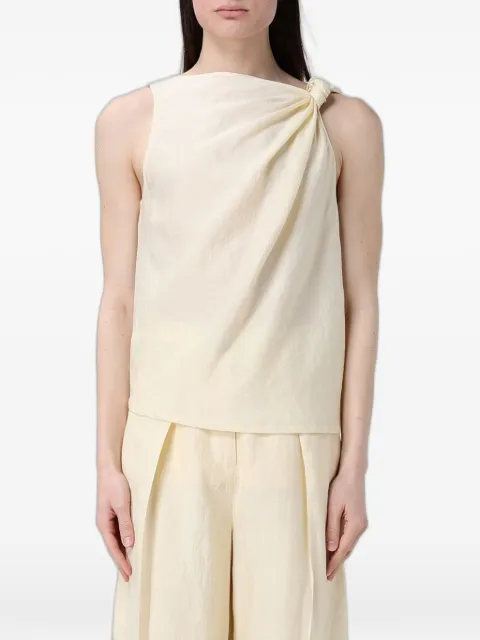 Tela draped knot-detail blouse