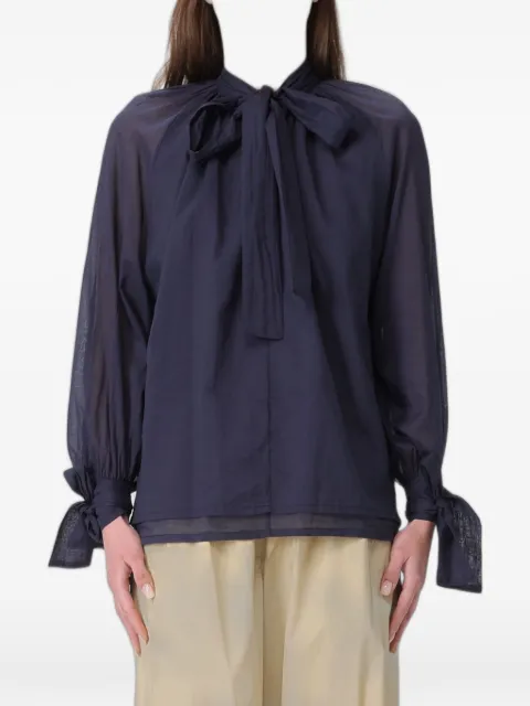 Tela tie-neck pussy-bow blouse