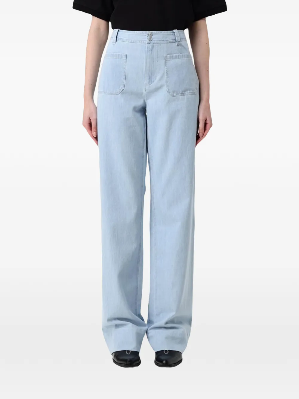 A.P.C. patch-pocket wide-leg jeans - Blu