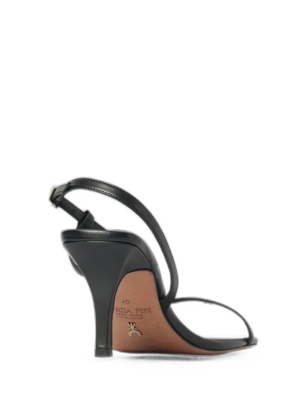 Patrizia Pepe Fly-plaque leather sandals Zwart