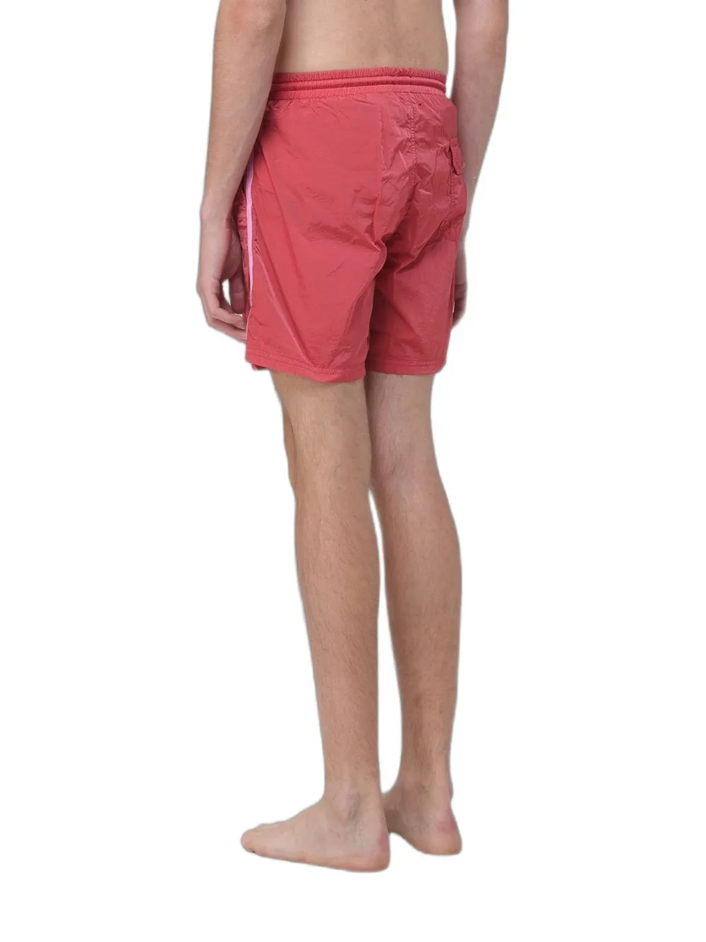 Blauer Zwembroek met trekkoord en zijstreep Rood