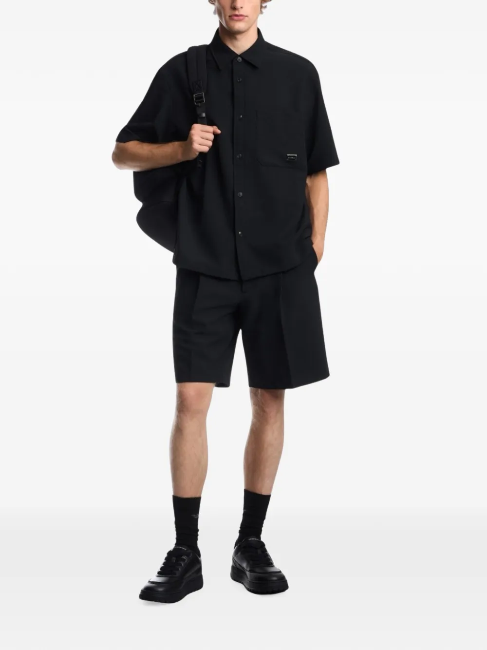 Emporio Armani Shorts met geplooid detail Blauw