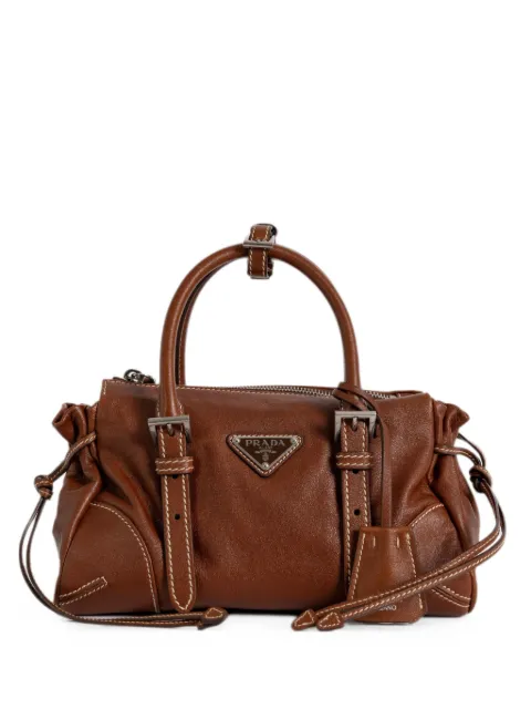 Prada Bonnie small buckle-detail logo-plaque satchel bag
