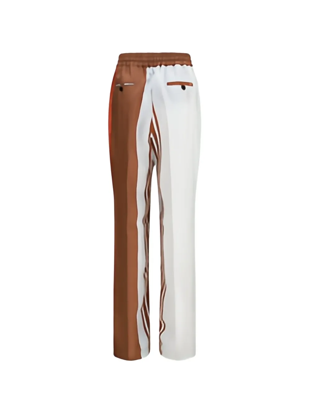 Kiton Gestreepte straight broek met trekkoord Bruin