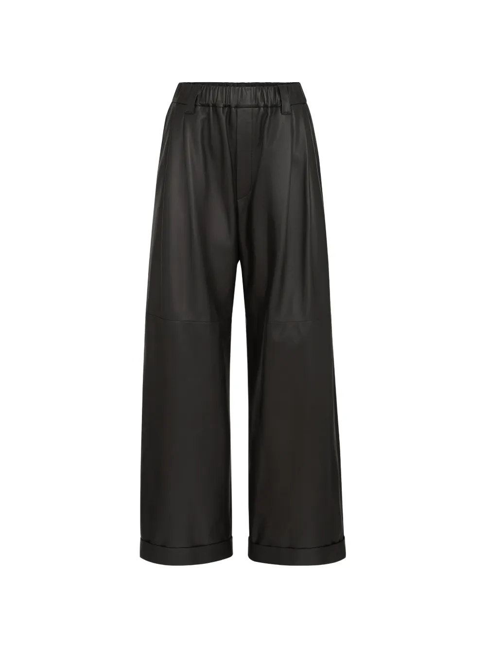 Brunello Cucinelli nappa-leather baggy trousers - Black