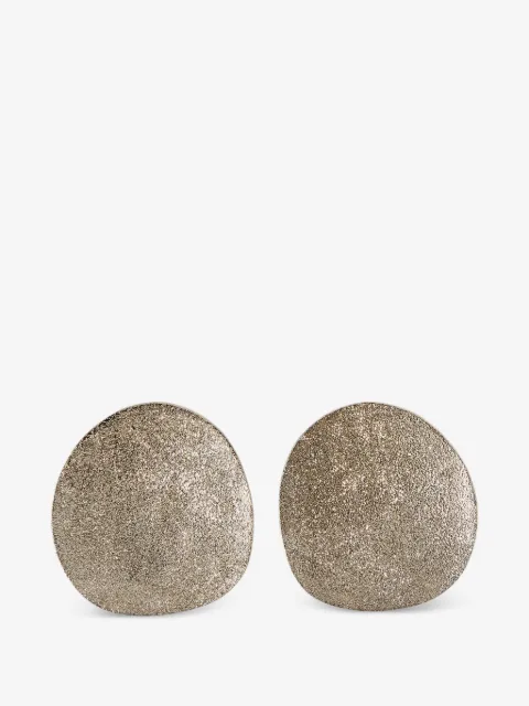 Brunello Cucinelli aretes Shimmer Disc en plata de ley