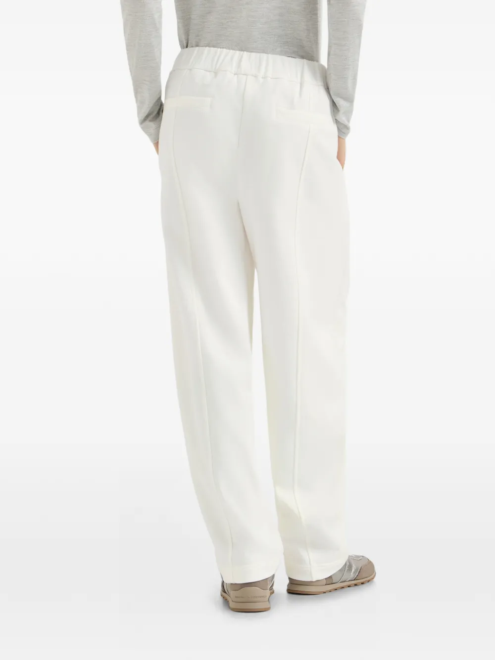 Brunello Cucinelli katoenen badstof trainingsbroek met plooien Wit