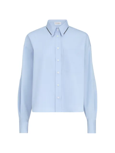 Brunello Cucinelli cotton-poplin shirt with shiny details