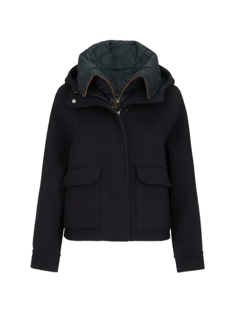 Brunello Cucinelli hand-crafted outerwear jacket in virgin wool and cashmere double cloth with detachable Thermore-padded vest