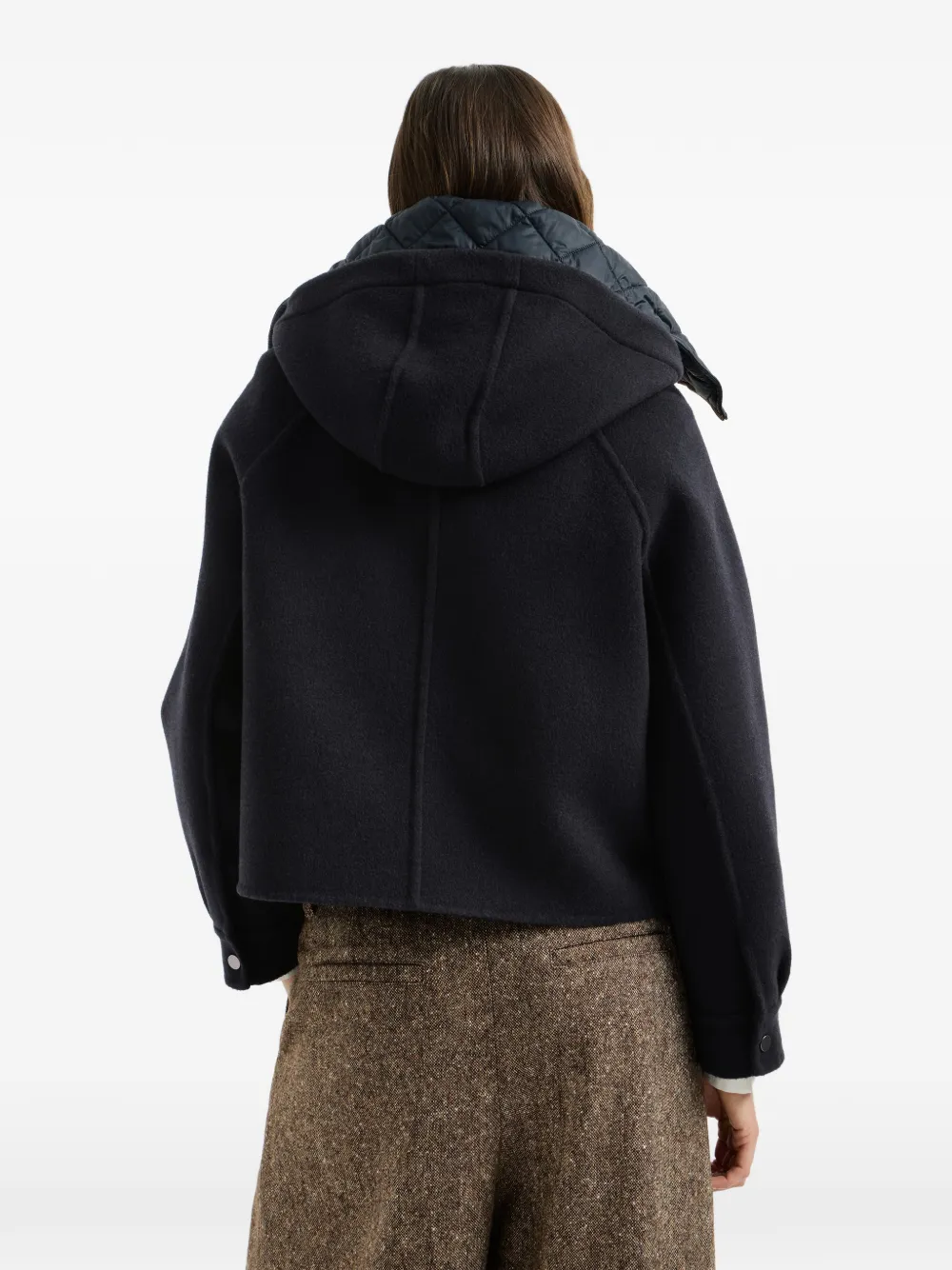 Brunello Cucinelli Handgemaakt jack van scheerwol en kasjmier met afneembare Thermore gewatteerde top Blauw