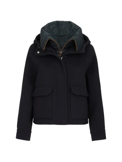 Brunello Cucinelli hand-crafted outerwear jacket in virgin wool and cashmere double cloth with detachable Thermore-padded vest