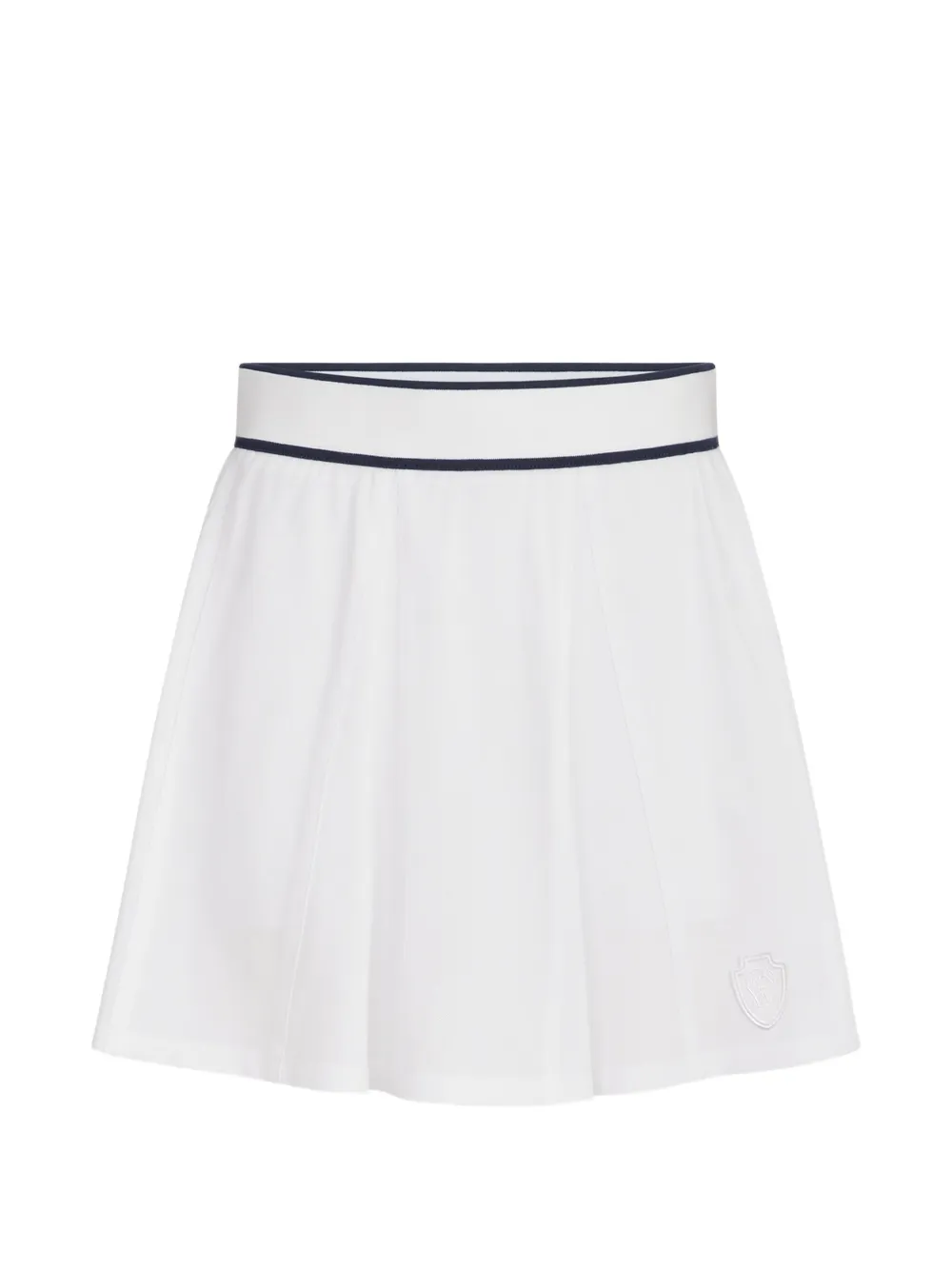 Brunello Cucinelli stretch-cotton piqué mini skirt with logo - White