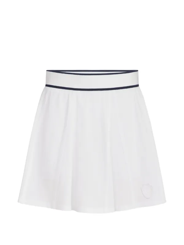 Brunello Cucinelli Stretch-cotton Piqué Mini Skirt with Logo in White