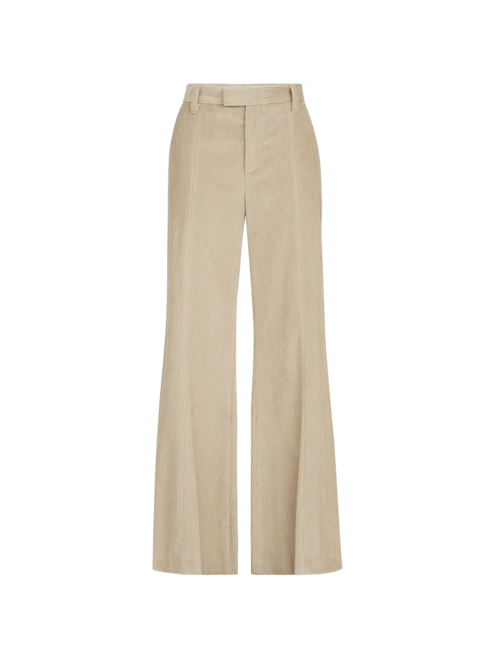 Brunello Cucinelli cotton corduroy wide-flare trousers with Monili - Toni neutri