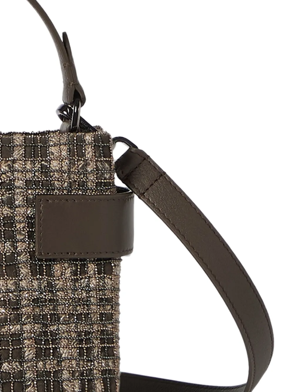 Brunello Cucinelli Essence kleine handtas van suède Bruin