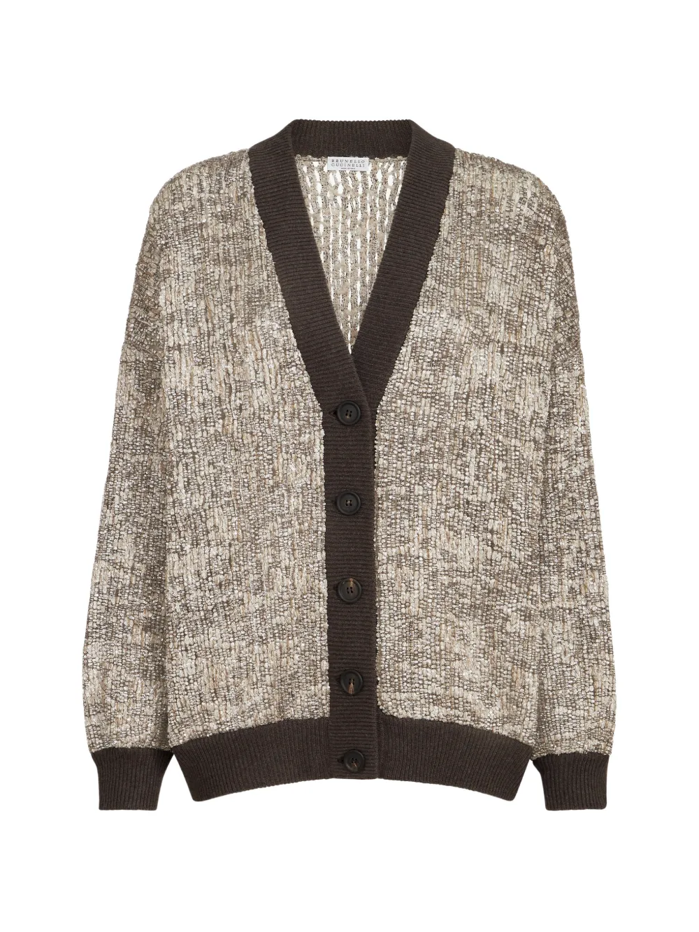 Brunello Cucinelli cardigan Dazzling en mohair et laine à broderies - Tons neutres