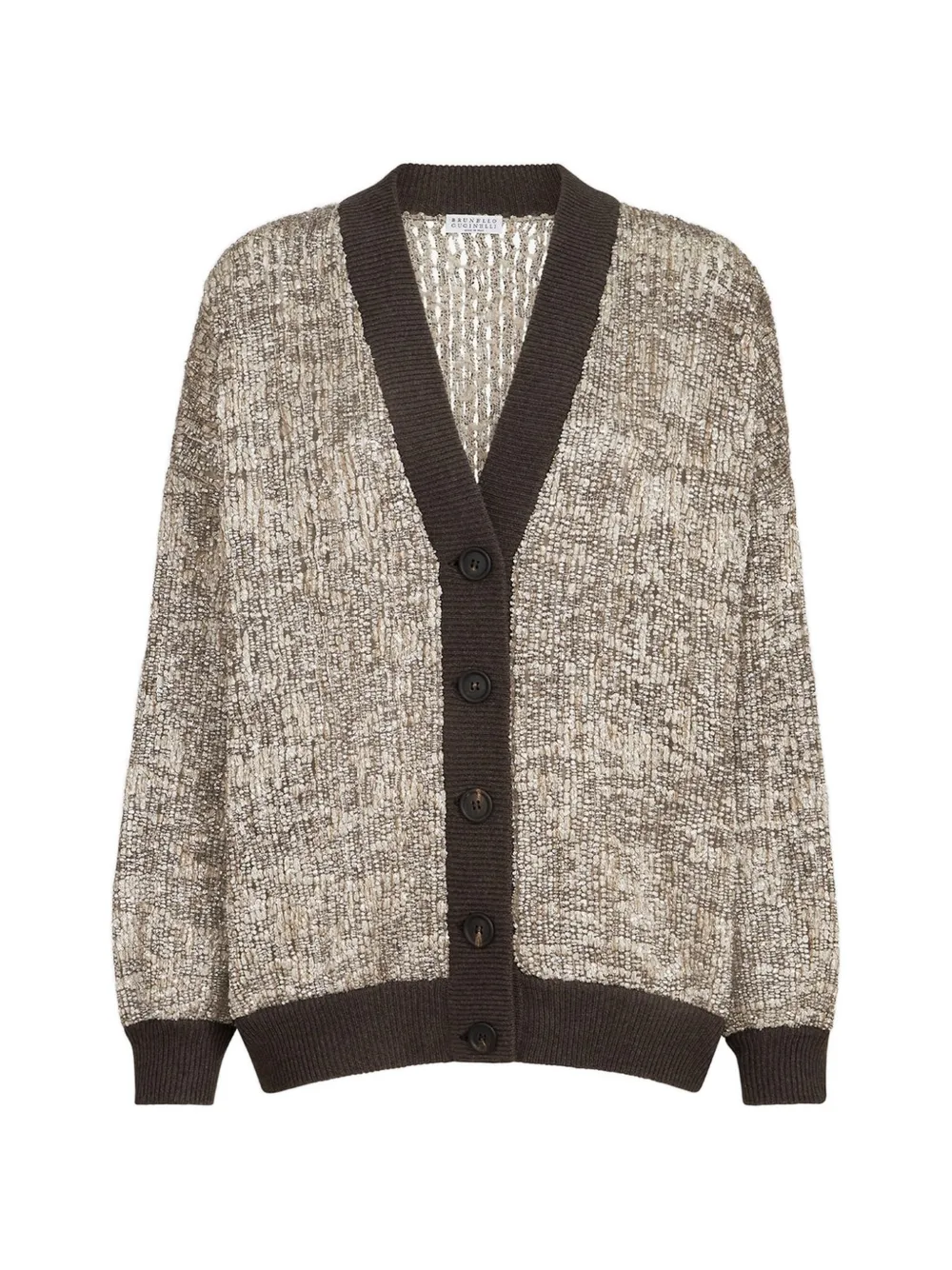 Brunello Cucinelli Dazzling craquelé vest van mohair en wol met borduurwerk Beige