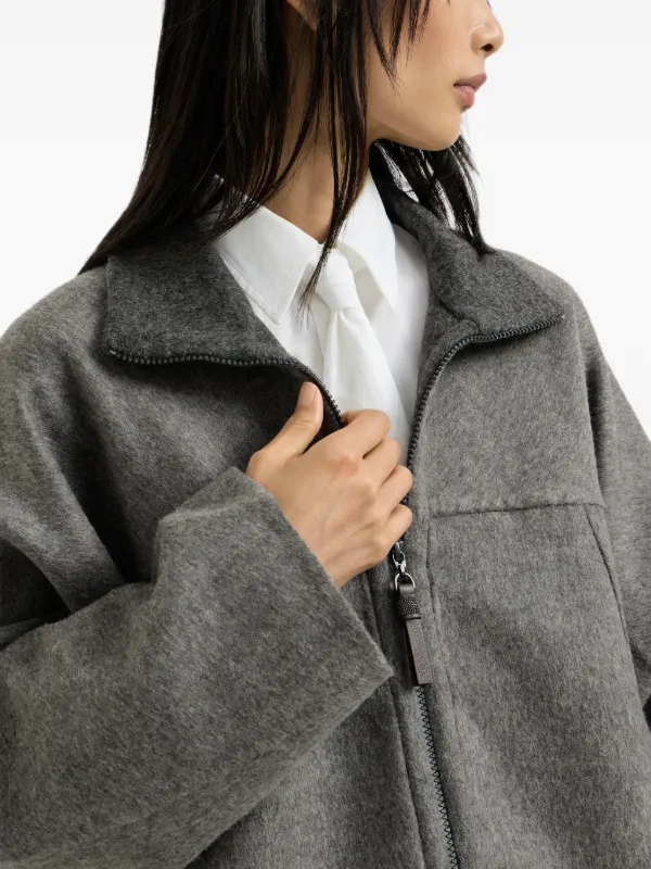 Brunello Cucinelli hand-crafted Bomber Jacket In Virgin Wool