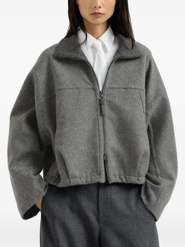 Brunello Cucinelli hand-crafted Bomber Jacket In Virgin Wool