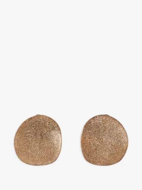 Brunello Cucinelli aretes Shimmer Disc en plata de ley