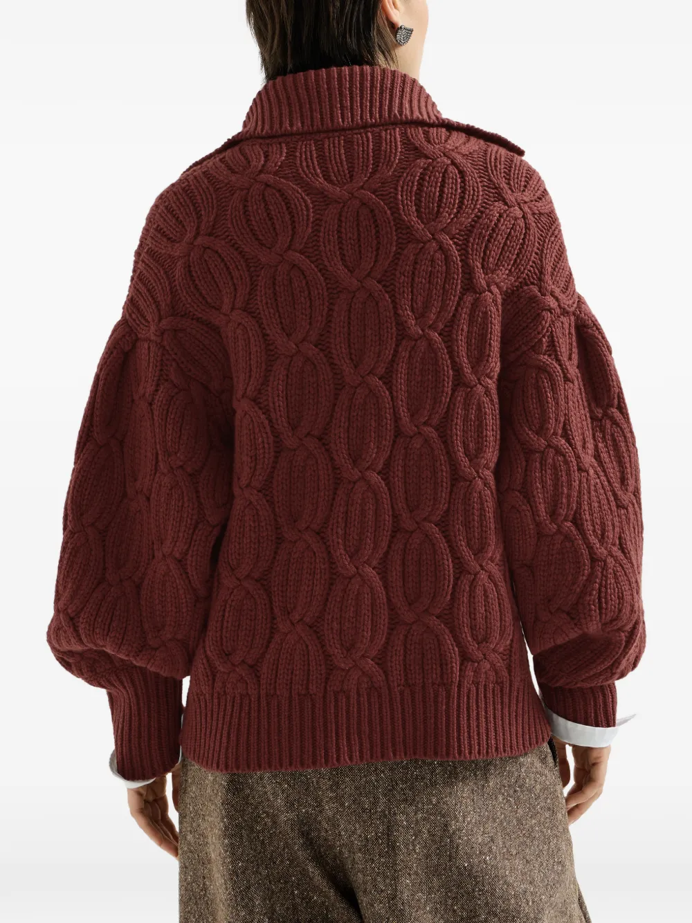 Brunello Cucinelli Kasjmier kabelvest Rood