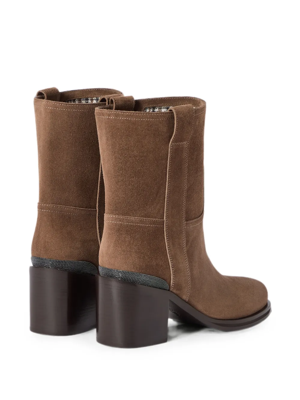Brunello Cucinelli suede ankle boots with precious detail Bruin