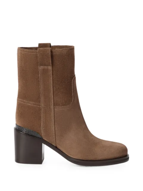 Brunello Cucinelli bottines en daim à détail précieux
