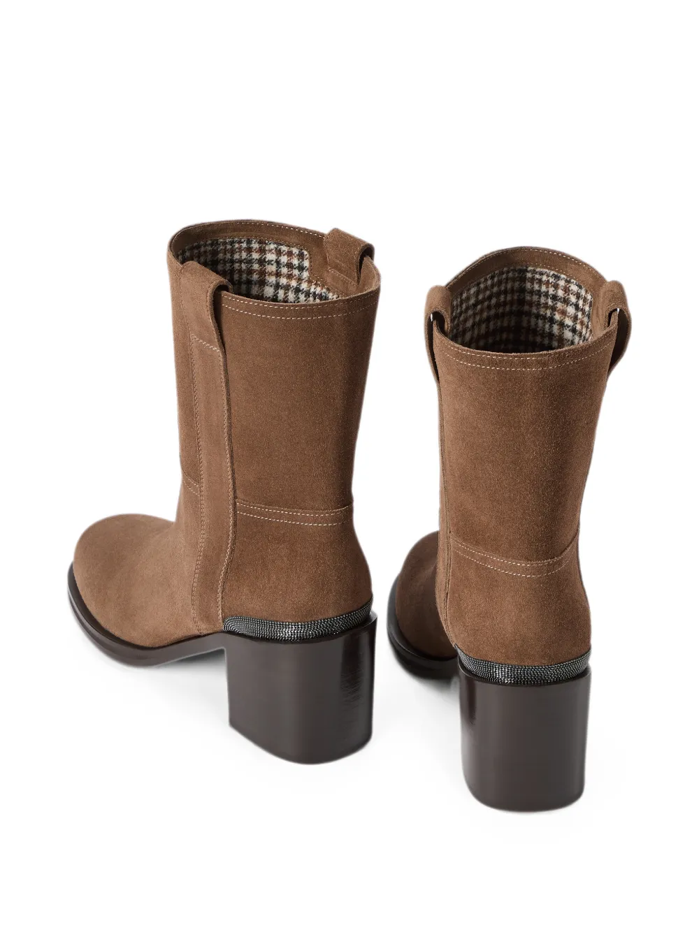 Brunello Cucinelli suede ankle boots with precious detail Bruin