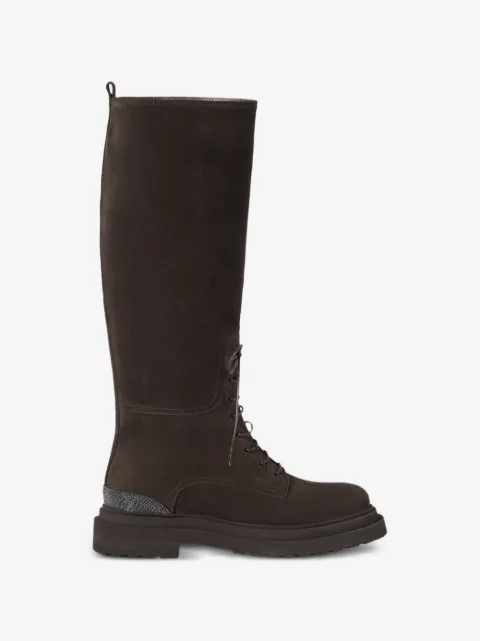 Brunello Cucinelli suede boots with precious detail