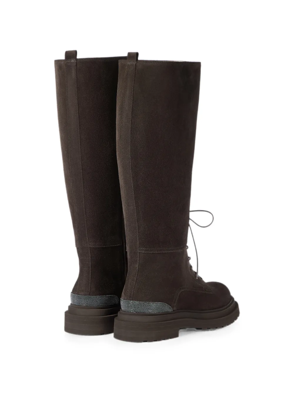 Brunello Cucinelli suede boots with precious detail Bruin