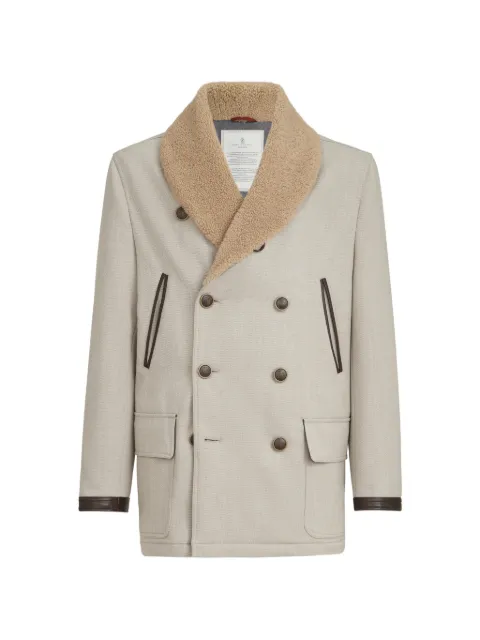 Brunello Cucinelli abrigo con acolchado Thermore® y cuello de pelo de borrego