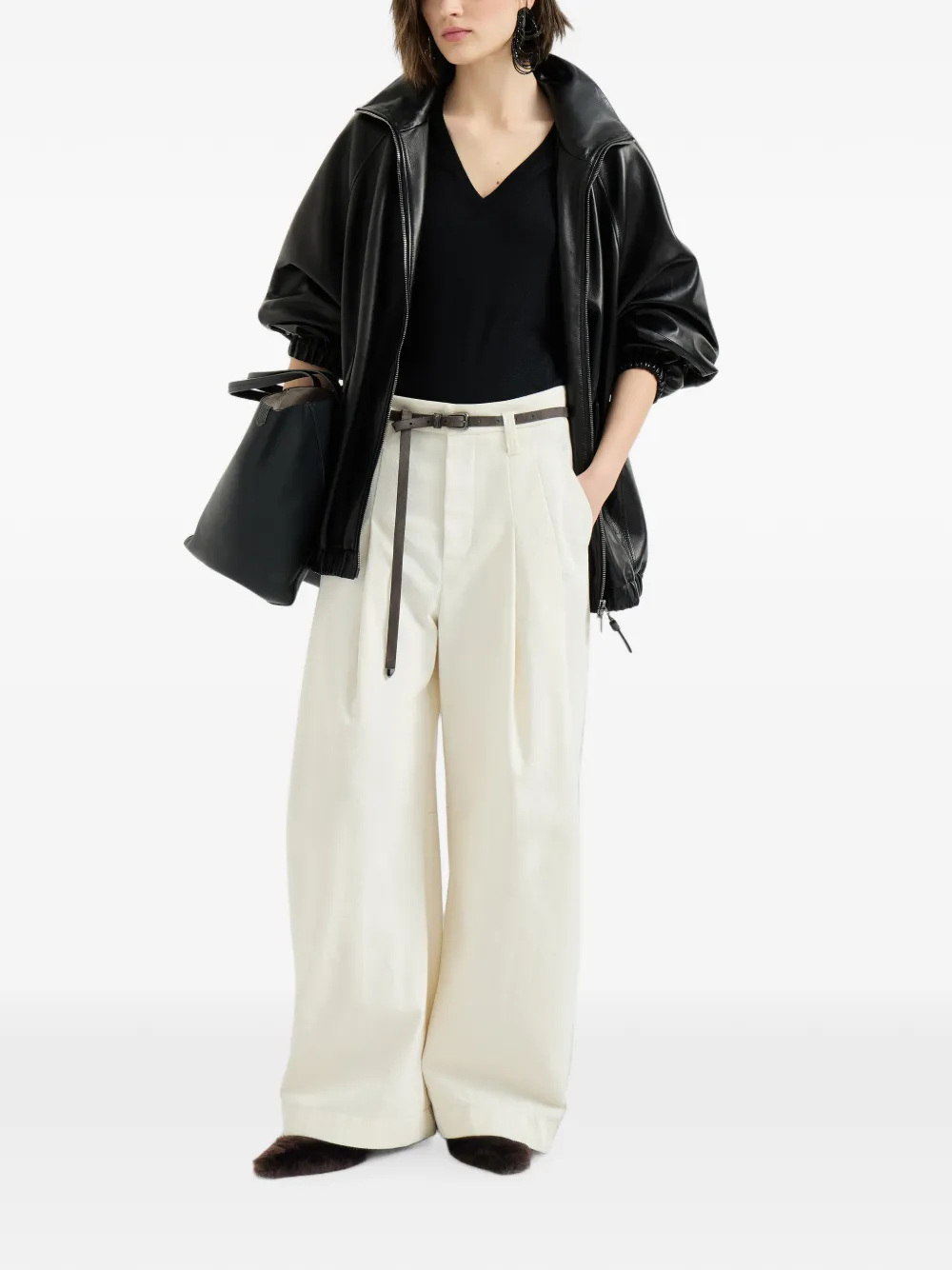 Brunello Cucinelli Lammy muiltjes Bruin