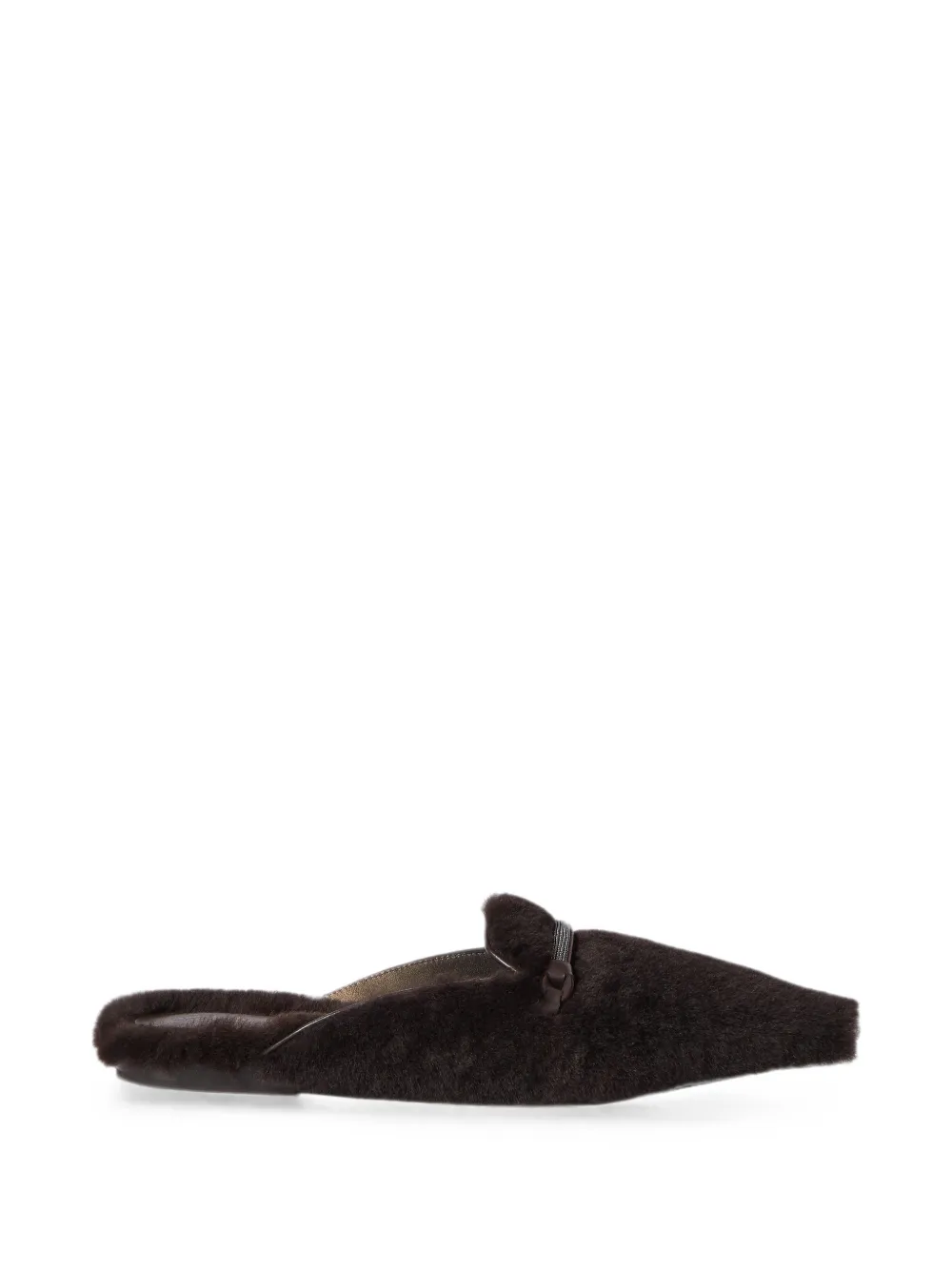 Brunello Cucinelli Lammy muiltjes Bruin